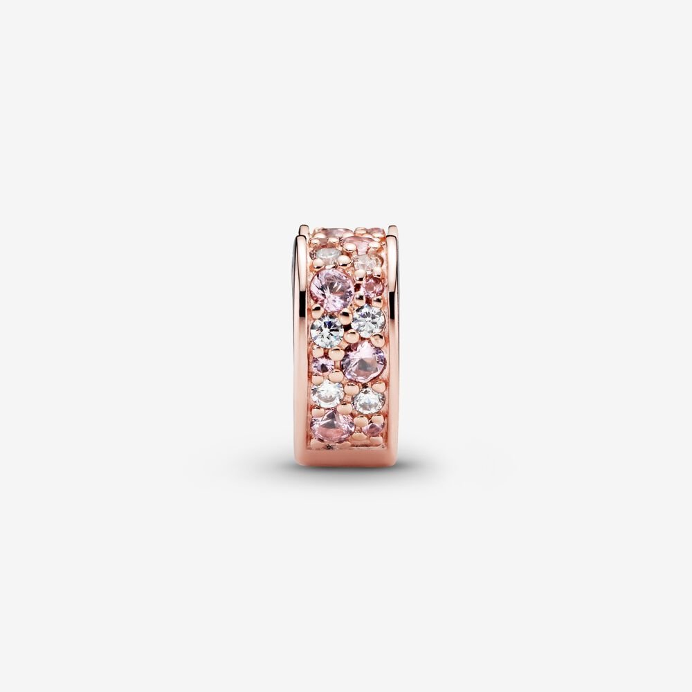 Clip a cuore con pavé rosa - 787020NPM - Simmi Gioiellerie -Clip