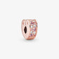 Clip a cuore con pavé rosa - 787020NPM - Simmi Gioiellerie -Clip