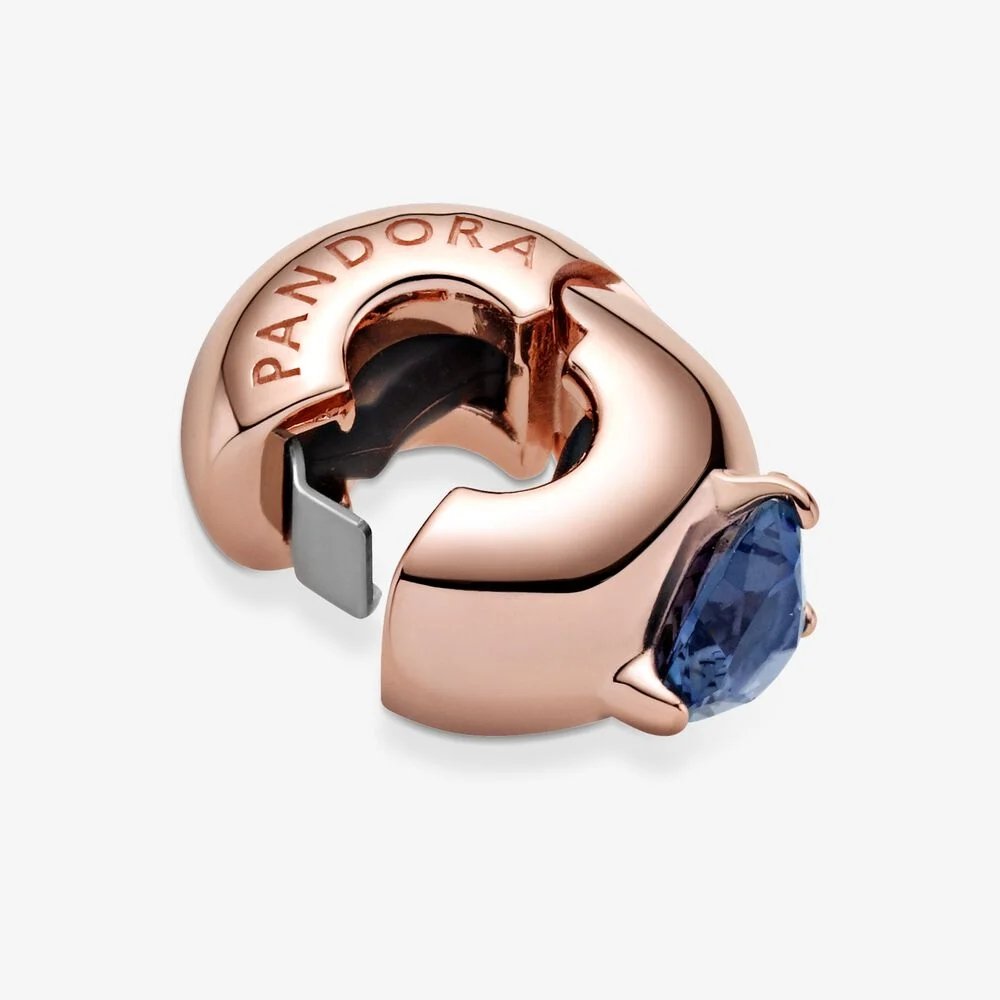Clip con solitario a cuore blu - 789203C02 - Simmi Gioiellerie -Clip