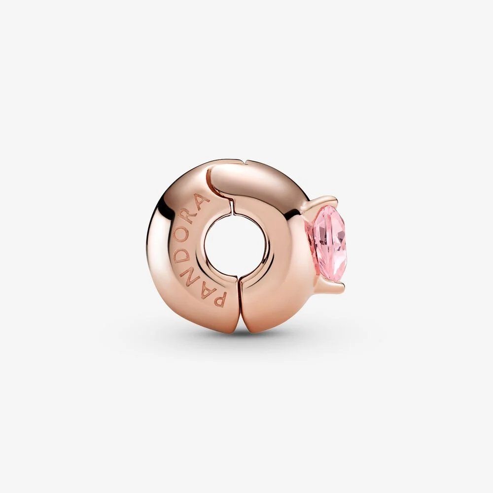 Clip con solitario a cuore rosa - 789203C01 - Simmi Gioiellerie -Charm