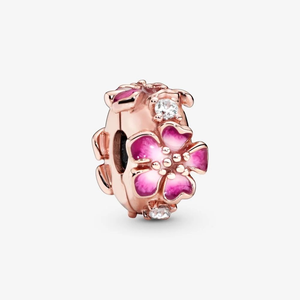 Clip Fiore di pesco rosa - 788099CZ - Simmi Gioiellerie -Clip
