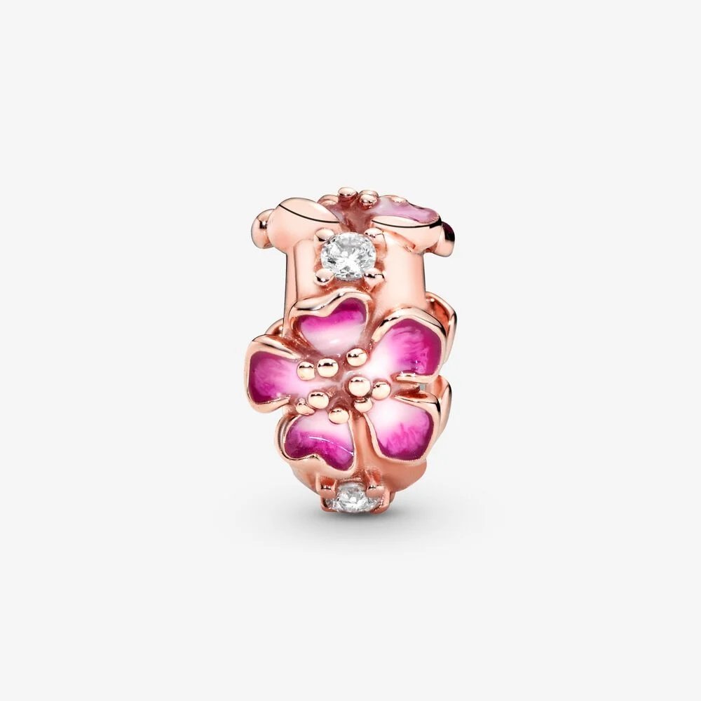 Clip Fiore di pesco rosa - 788099CZ - Simmi Gioiellerie -Clip