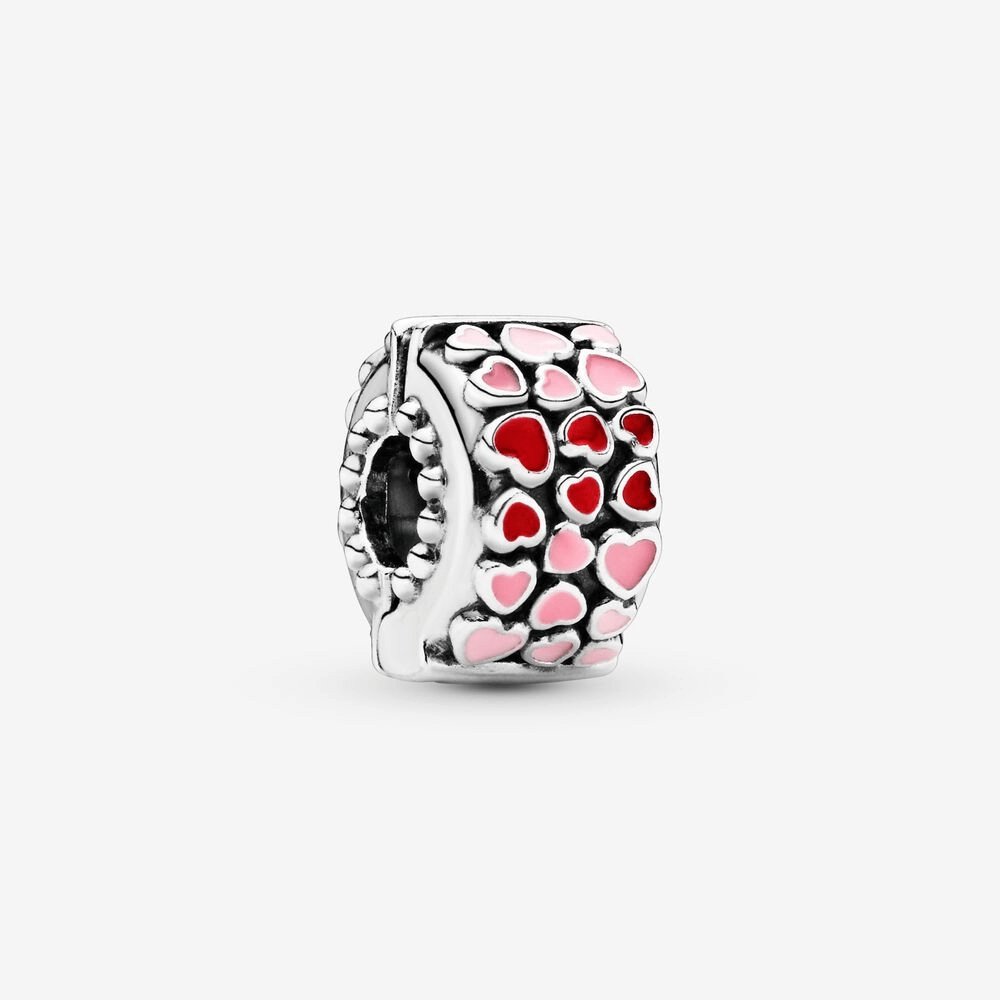 Clip Pandor Cuori rosa e rossi - 796594ENMX - Simmi gioiellerie -Clip
