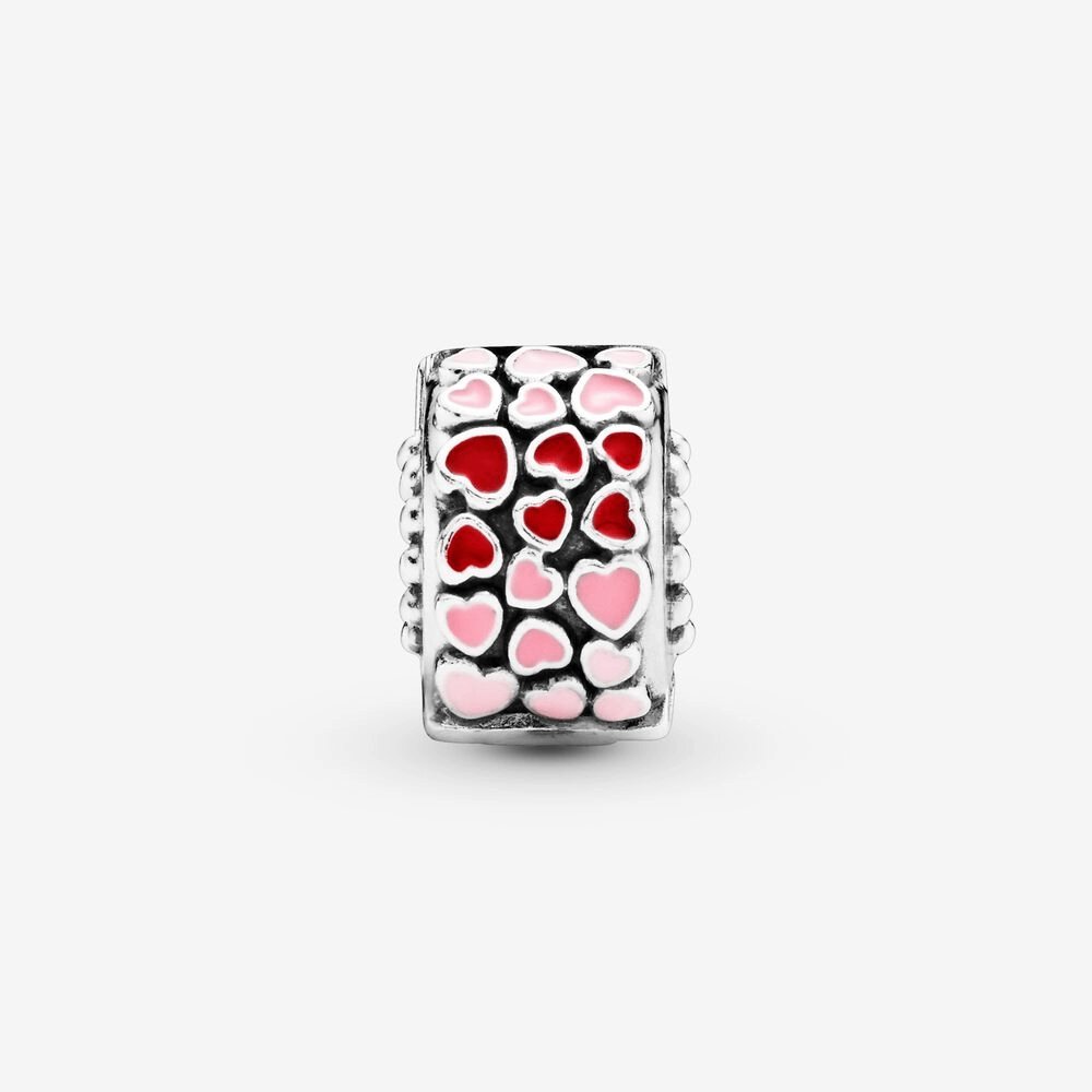 Clip Pandor Cuori rosa e rossi - 796594ENMX - Simmi gioiellerie -Clip