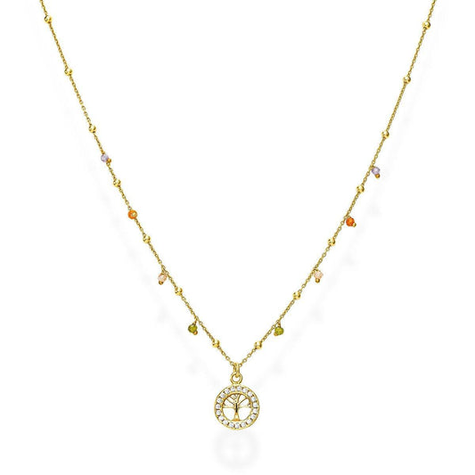 Collana Albero della Vita e Cristalli Multicolor - CLALGM3 - Simmi gioiellerie -Collane