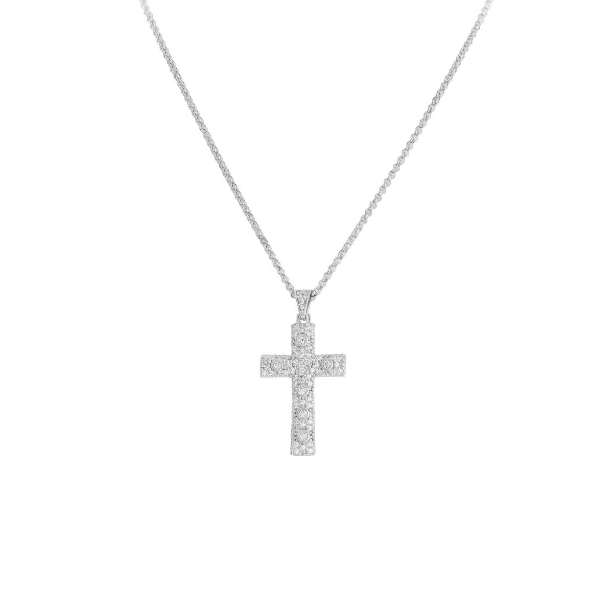 Collana Amen - Collana Croce Zirconi - CCZBB - Simmi Gioiellerie -Collane