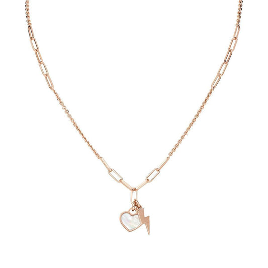 Collana Amore Fulmine e Cuore Rosè - Simmi gioiellerie -Collane