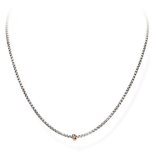 Collana Catena Box Rodio - CLURUBR3 - Simmi gioiellerie -Collane