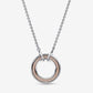 Collana Cerchio Bicolore Logo e Pavè - 382772C01-50 - Simmi Gioiellerie -Collane
