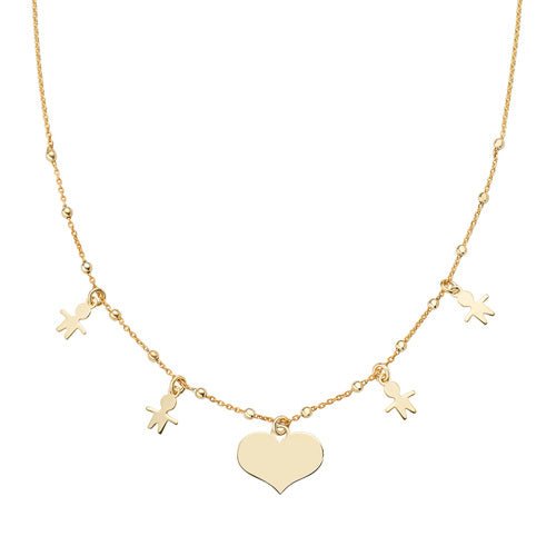 Collana Cuore e Bambino Dorato - CLCUBIMAG - Simmi Gioiellerie -Collane