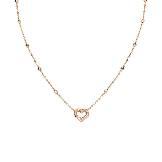Collana Cuore Godronato Rosè Amen - CLGOCUR3 - Simmi gioiellerie -Collane
