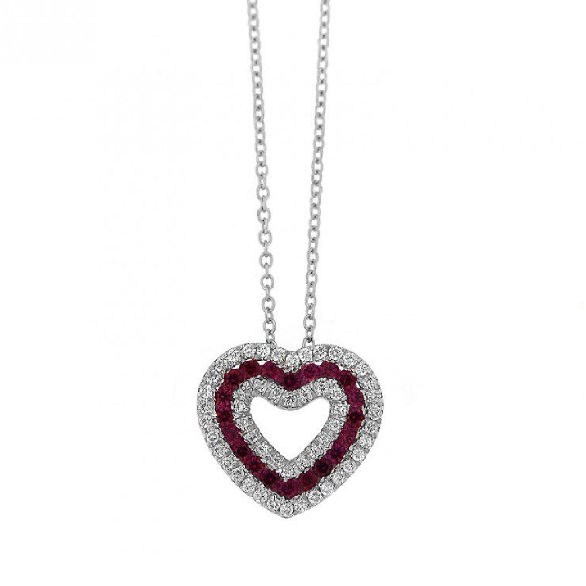 Collana cuore rubini e diamanti - Simmi Gioiellerie -Collane