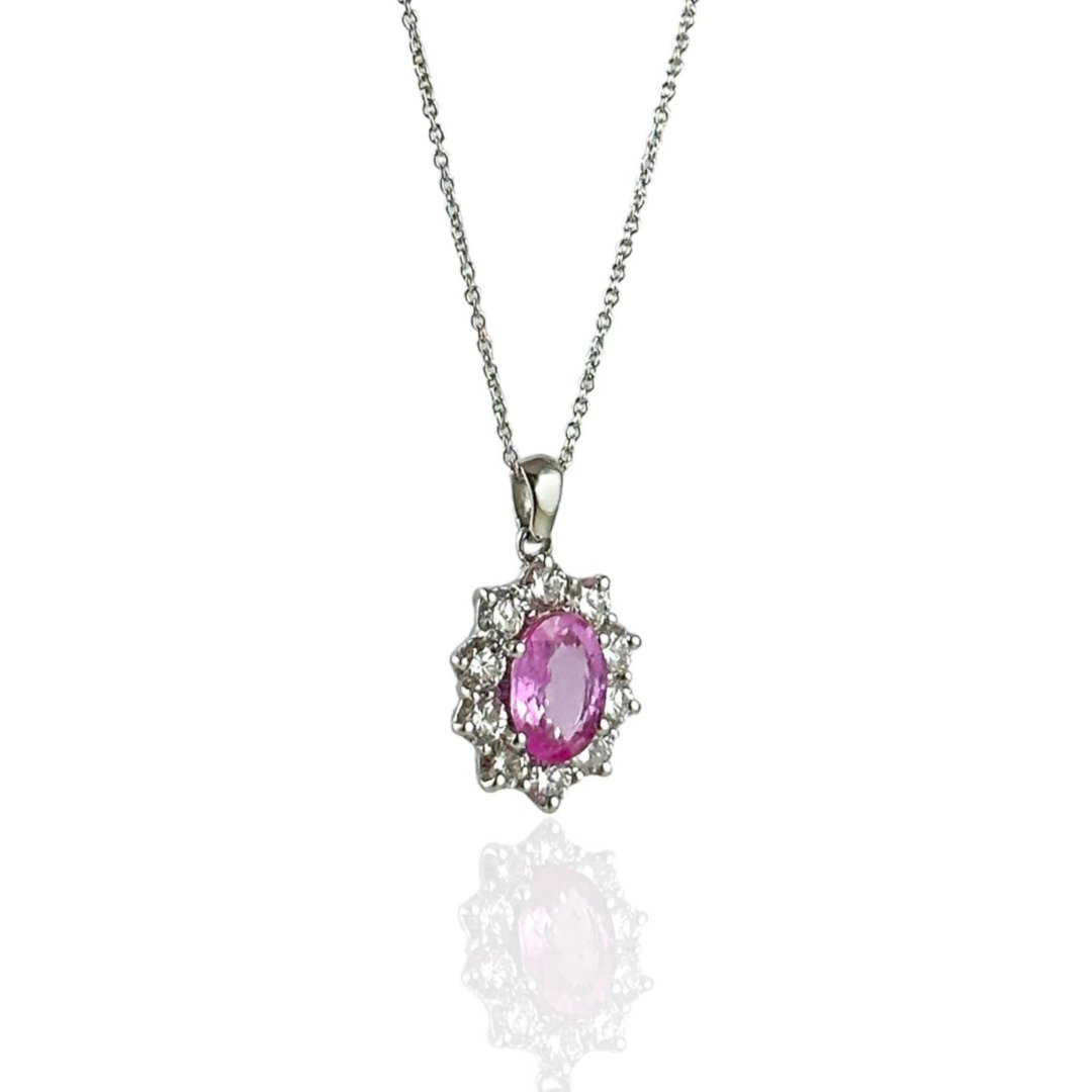 Anello Oro rosa con Cuore Zaffiri blu e Diamanti Anello Oro rosa con Cuore Zaffiri blu e Diamanti