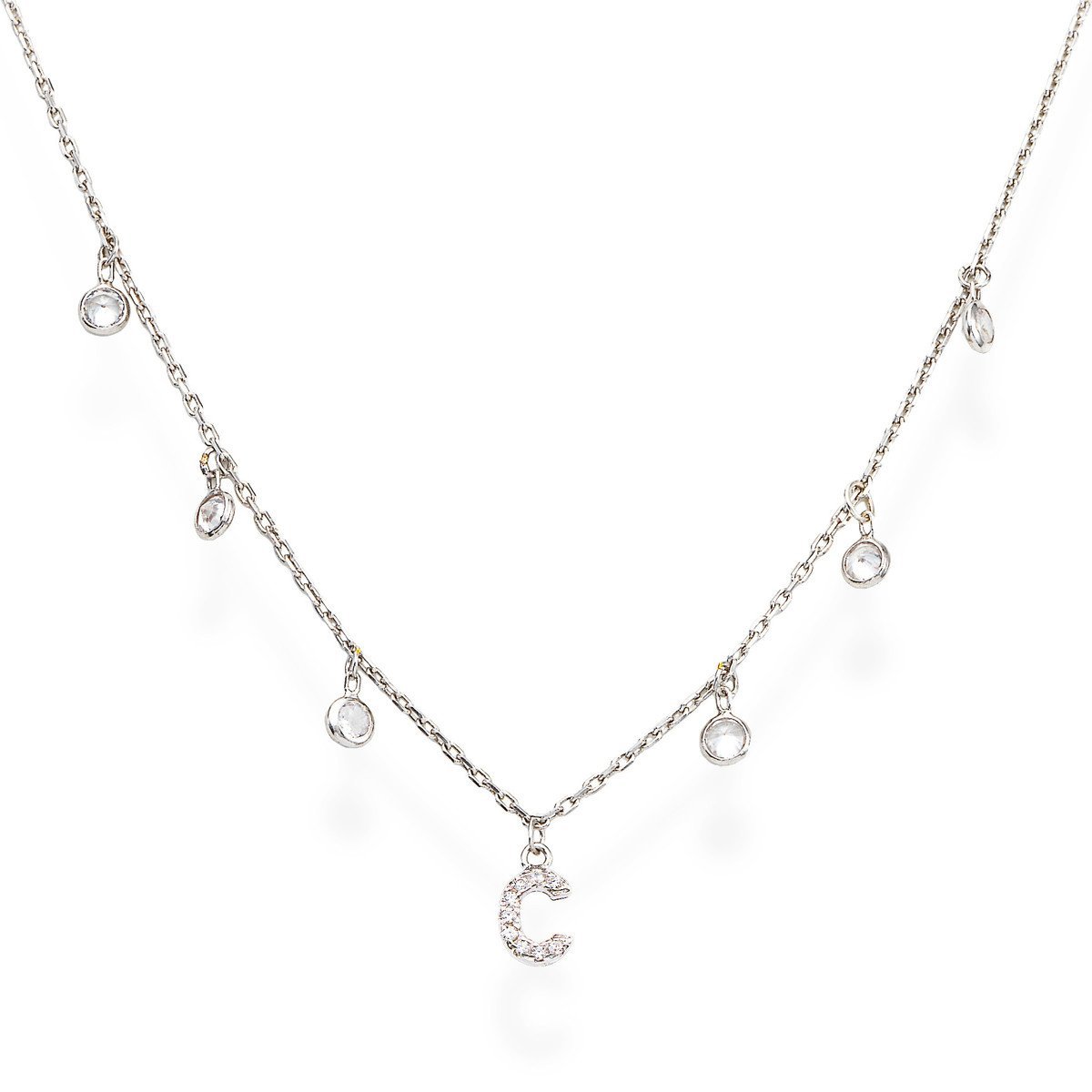 Collana Lettera C Zirconi - CLBBZC - Simmi Gioiellerie -Collane