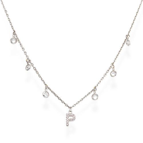 Collana Lettera P Zirconi - CLBBZP - Simmi Gioiellerie -Collane