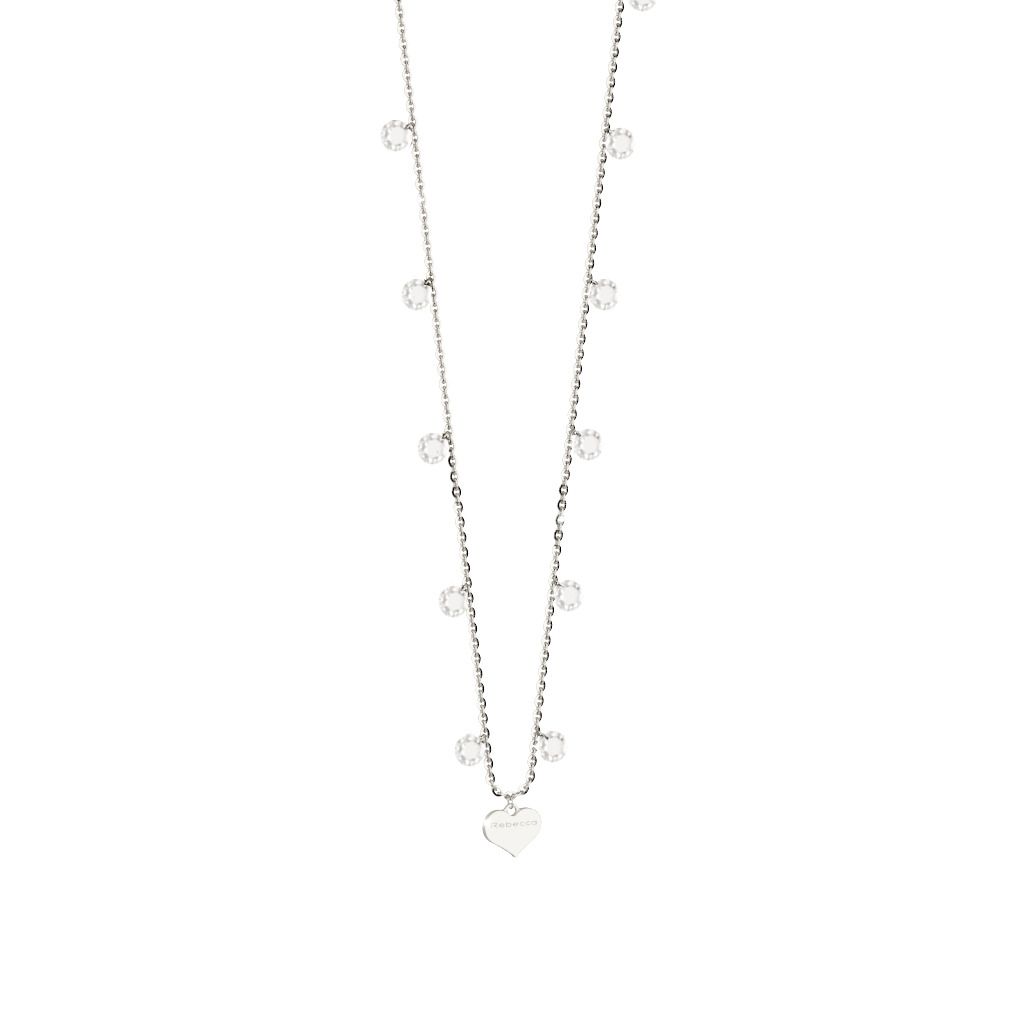 Collana Lucciole in argento 925 con cuore e pietre lunga 85 cm - SLCKBB03 - Simmi Gioiellerie -Collane