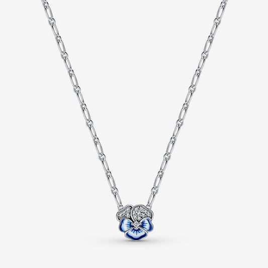 Collana Pendente Viola del Pensiero Blu Luminosa - 390770C01 - Simmi Gioiellerie -Collane