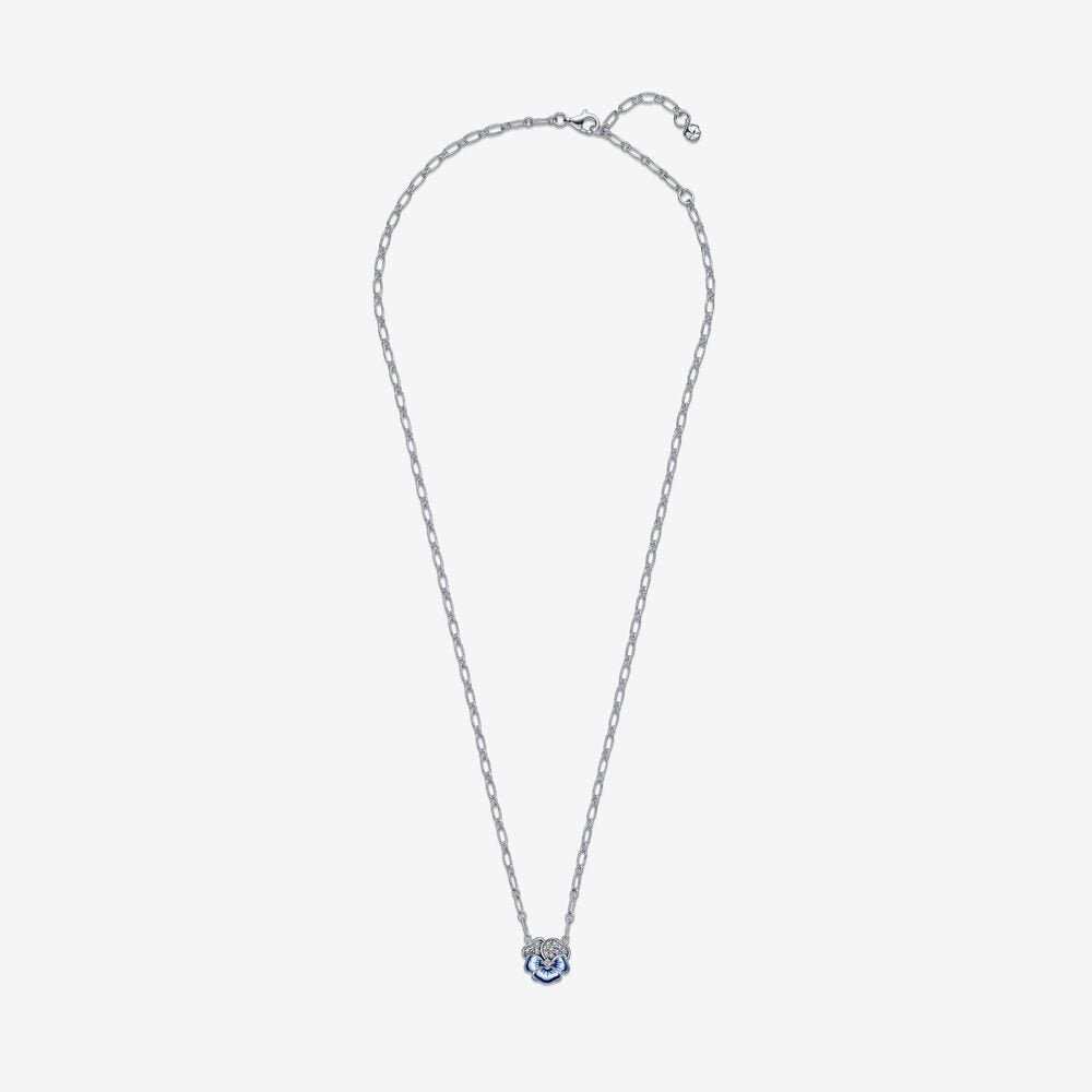 Collana Pendente Viola del Pensiero Blu Luminosa - 390770C01 - Simmi Gioiellerie -Collane