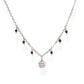 Collana Quadrifoglio Zirconato e Pepite Nere - CLQBNZ - Simmi gioiellerie -Collane