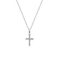 Collana Rodio Croce e Zirconi Bianchi - CRBB03 - Simmi Gioiellerie -Collana