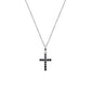 Collana Rodio Croce e Zirconi Neri - CRBN03 - Simmi Gioiellerie -Collane