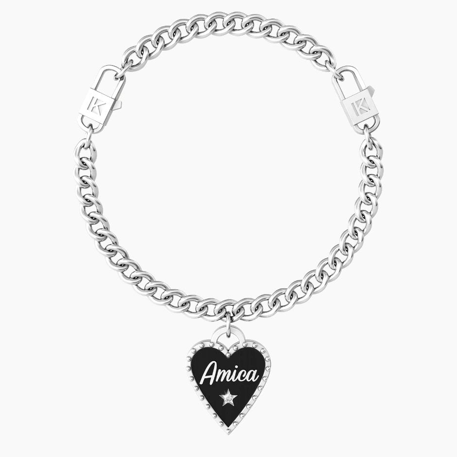 CUORE | AMICA SEI UNICA Sei un'amica vera e sincera, pazza quanto basta per essermi sempre accanto! Come te nessuna al mondo, sei unica! - 731937 - Simmi Gioiellerie -Bracciali