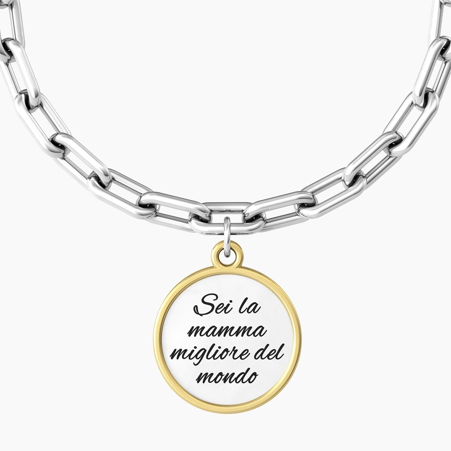 CUORE | MAMMA MIGLIORE DEL MONDO Mi aiuti, mi consigli, mi incoraggi, mi consoli, mi capisci, mi ami. Sei la mamma migliore del mondo. - 731926 - Simmi Gioiellerie -Bracciali
