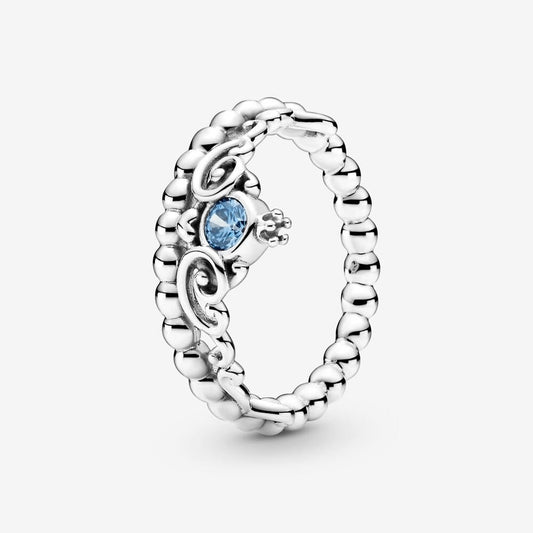Disney, anello con tiara blu di Cenerentola - Simmi gioiellerie -Anelli