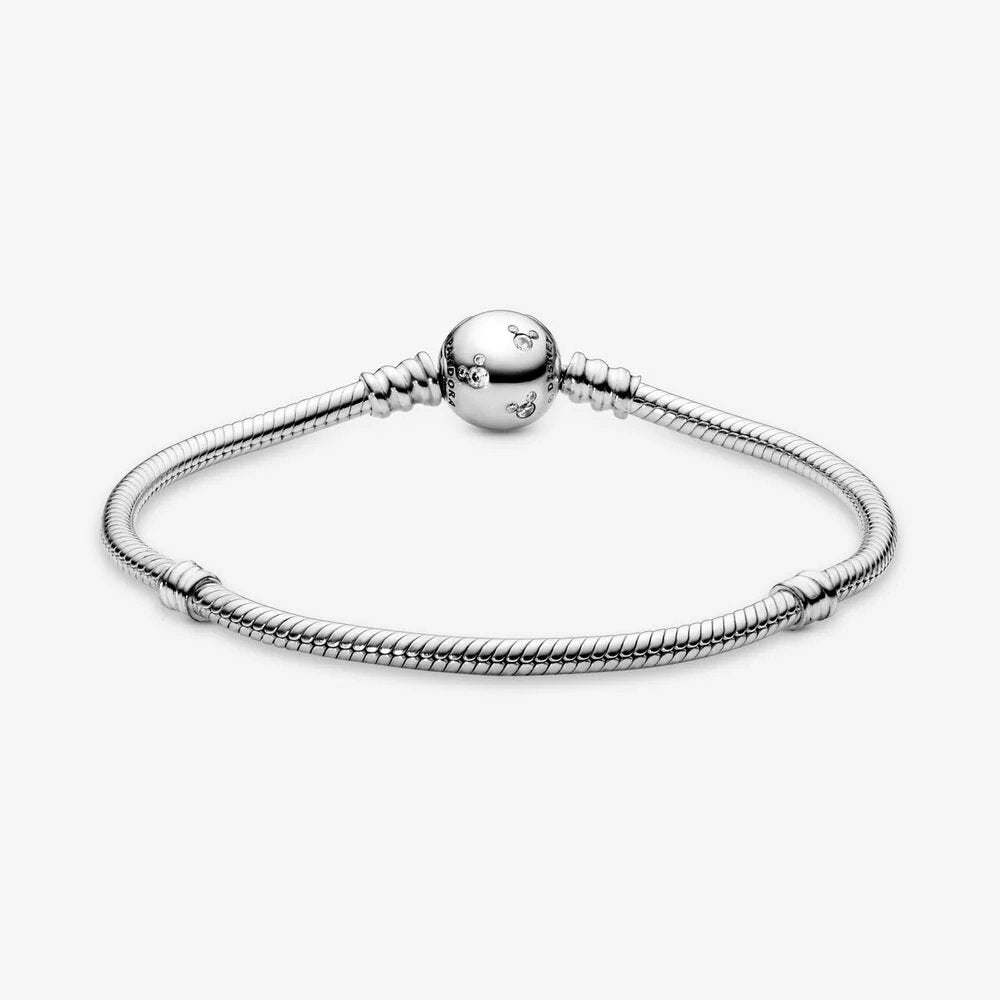 Disney, Bracciale Moments in maglia snake e Mickey Mouse scintillante - 590731CZ - Simmi Gioiellerie -Bracciali