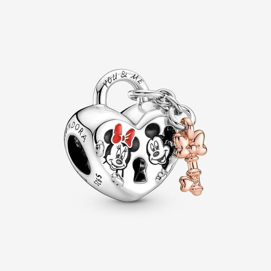 Disney, charm Lucchetto d'Amore Mickey Mouse & Minnie - 780109C01 - Simmi Gioiellerie -Charm