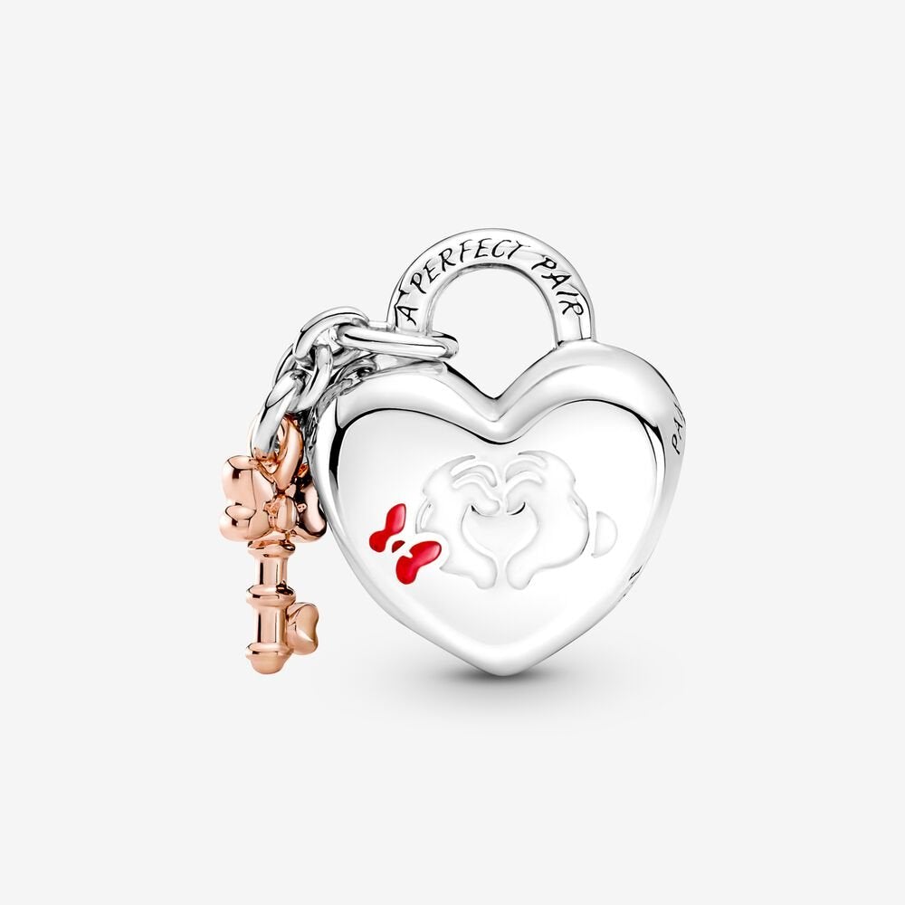 Disney, charm Lucchetto d'Amore Mickey Mouse & Minnie - 780109C01 - Simmi Gioiellerie -Charm