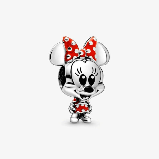 Disney, Charm Pandora Minnie con abito e fiocco a pois - 798880C02 - Simmi gioiellerie -Charm