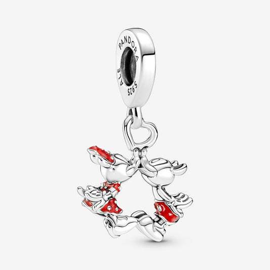 Disney, charm Pendente Mickey Mouse & Minnie, Il Bacio - 790075C01 - Simmi Gioiellerie -Charm