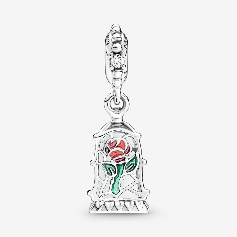 Disney, La Bella e la Bestia, Charm Pendente Rosa Incantata - 790024C01 - Simmi Gioiellerie -Charm