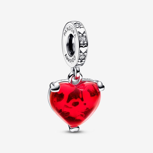 Disney, Mickey e Minnie, Cuore in Vetro di Murano - 792522C01 - Simmi Gioiellerie -Charm