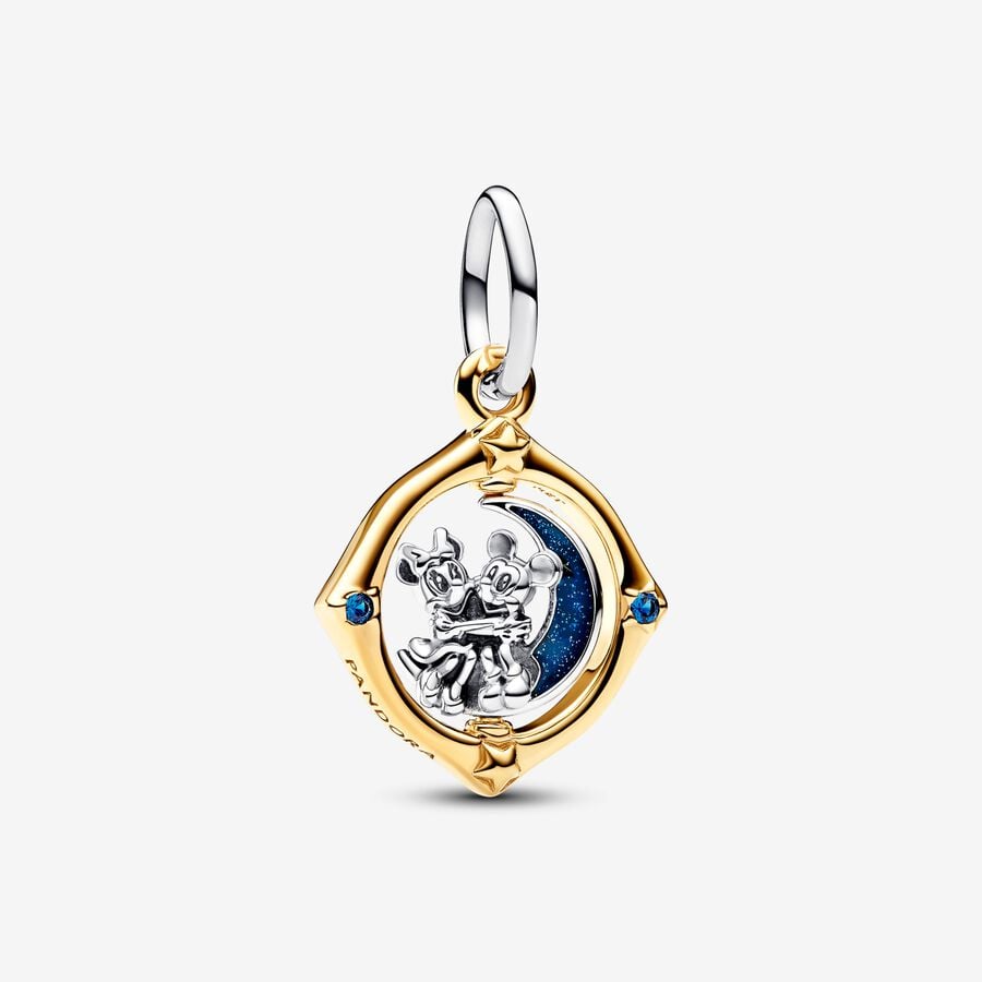 Disney, Pendente Mickey Mouse e Minnie sulla Luna - 762955C01 - Simmi Gioiellerie -Charm