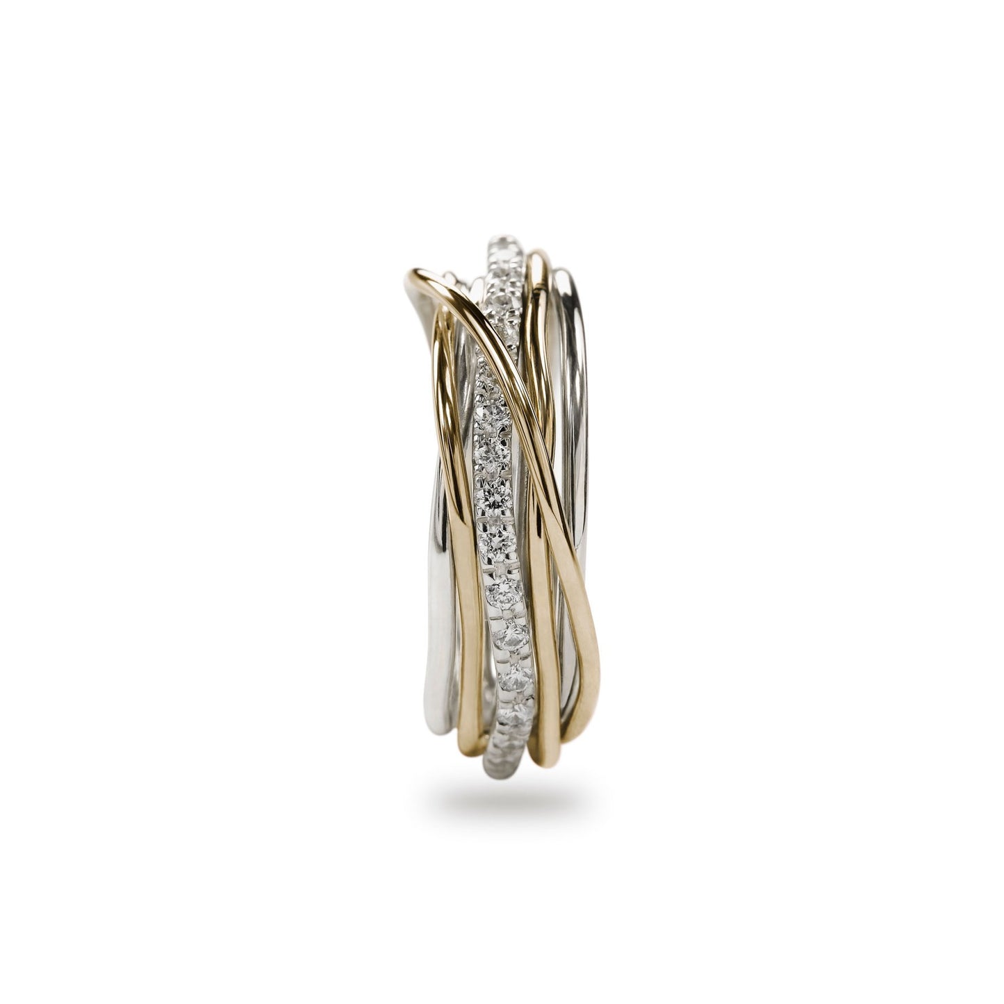 Filodellavita Classic 7 Fili in Oro Rosa / Oro Giallo 9kt Argento 925 e Diamanti Bianchi - Simmi Gioiellerie -Anelli