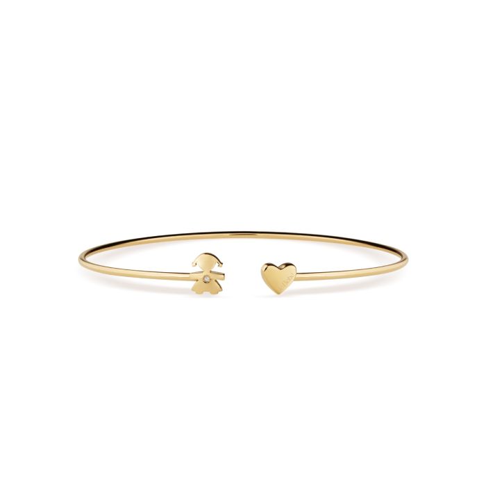 LES PETITS BRACCIALE BIMBA E CUORE ORO GIALLO E DIAMANTE - Simmi Gioiellerie -Bracciali