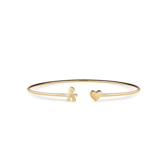 LES PETITS BRACCIALE BIMBO E CUORE ORO GIALLO E DIAMANTE - Simmi Gioiellerie -Bracciali