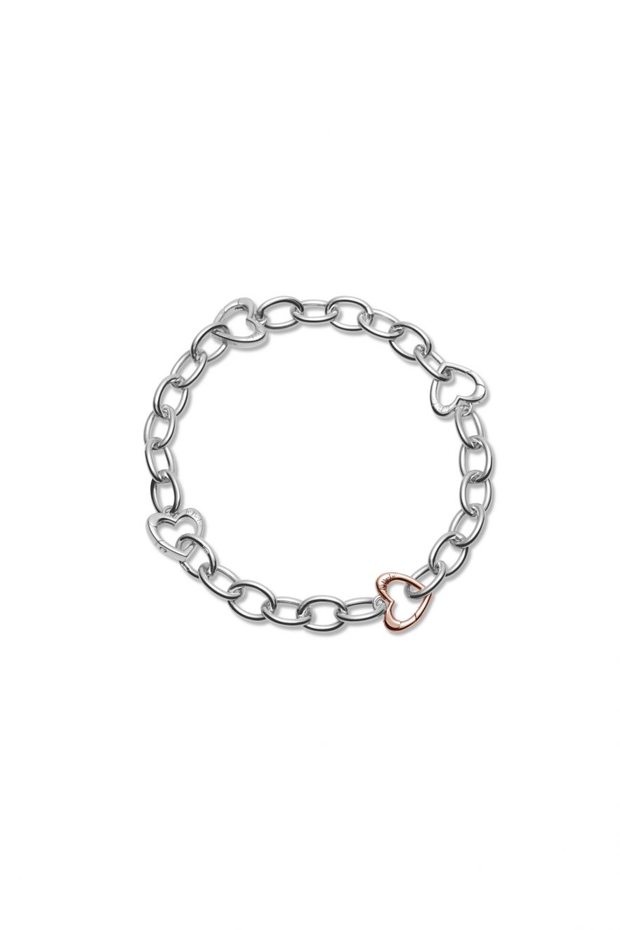 LOCK YOUR LOVE BRACCIALE ARGENTO E ORO ROSA - Simmi Gioiellerie -