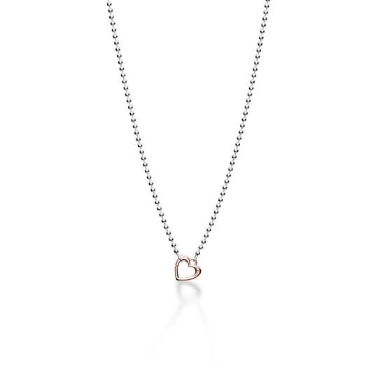 LOCK YOUR LOVE COLLANA ARGENTO E ORO ROSA - Simmi Gioiellerie -