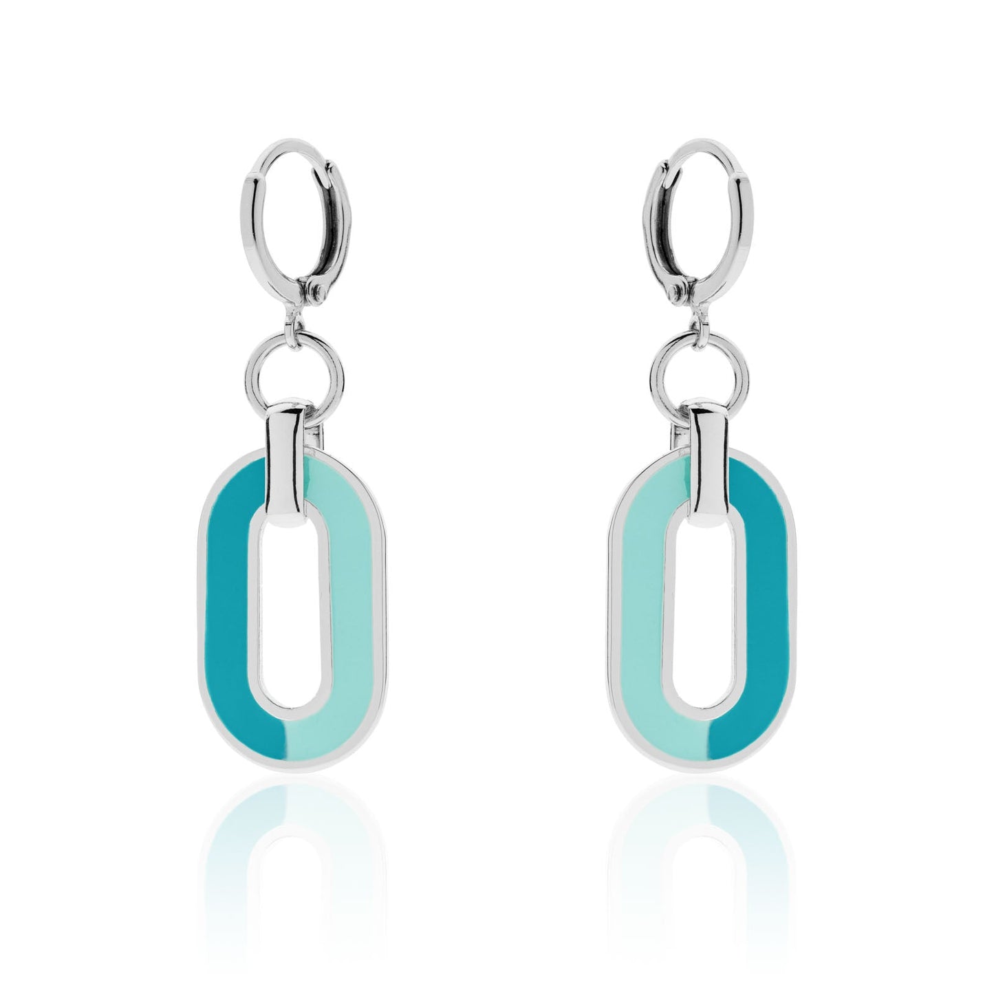 Orecchini da donna in bronzo argentato Unoaerre con smalto azzurro - 2079 - Simmi Gioiellerie -Orecchini