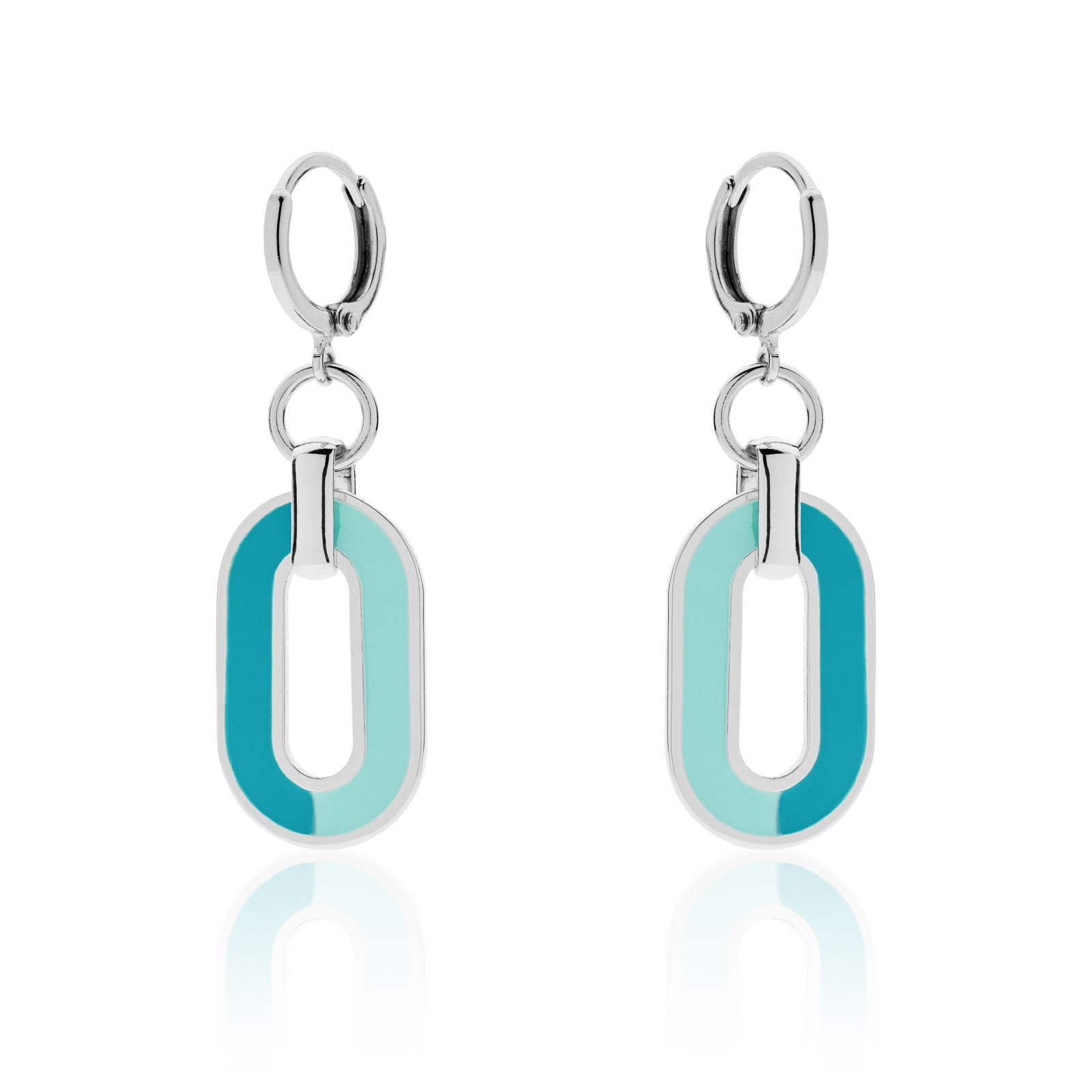 Orecchini da donna in bronzo argentato Unoaerre con smalto azzurro - 2079 - Simmi Gioiellerie -Orecchini