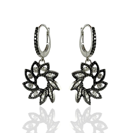 Orecchini floreali con diamanti - Simmi Gioiellerie -Orecchini