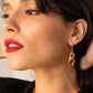 Orecchini groumette smalto bordeaux e beige - 2186 - Simmi Gioiellerie -Orecchini