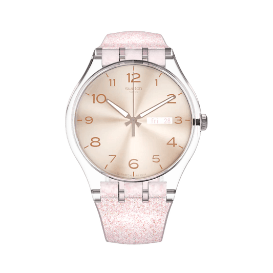 Orologio Swatch da donna - PINK GLISTAR - SUOK703 - Simmi Gioiellerie -Orologi