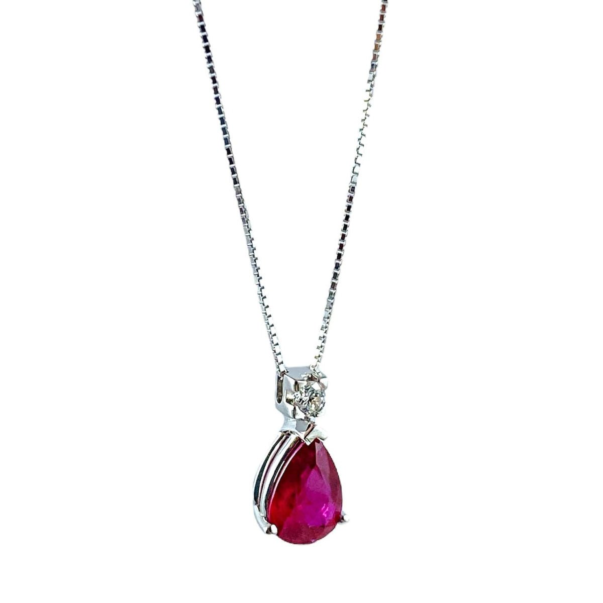Pendende con rubino e diamanti - Simmi Gioiellerie -Collane
