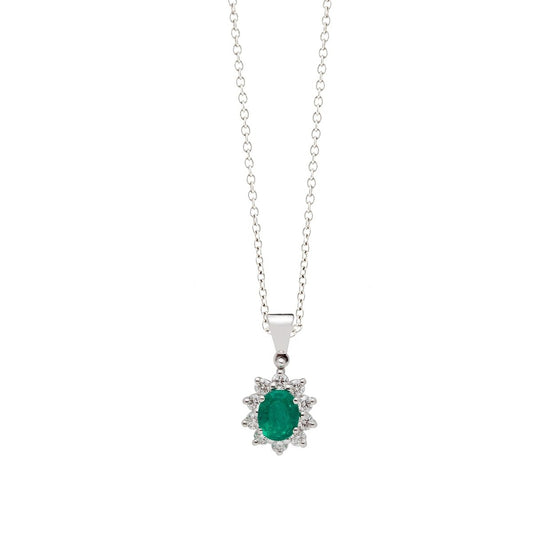 Pendente smeraldo e diamanti - Simmi Gioiellerie -Collane