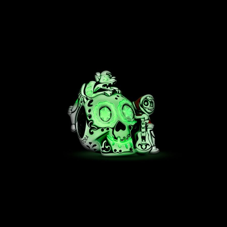 Pixar, Coco, Teschio Miguel & Dante che si illumina al buio - 792817C01 - Simmi Gioiellerie -Charm