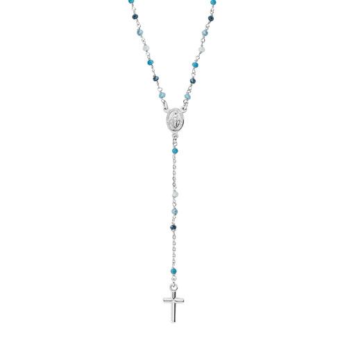 Rosario Classico Cristalli Multicolor Azzurro - CRO25BMUB4 - Simmi Gioiellerie -Bracciali